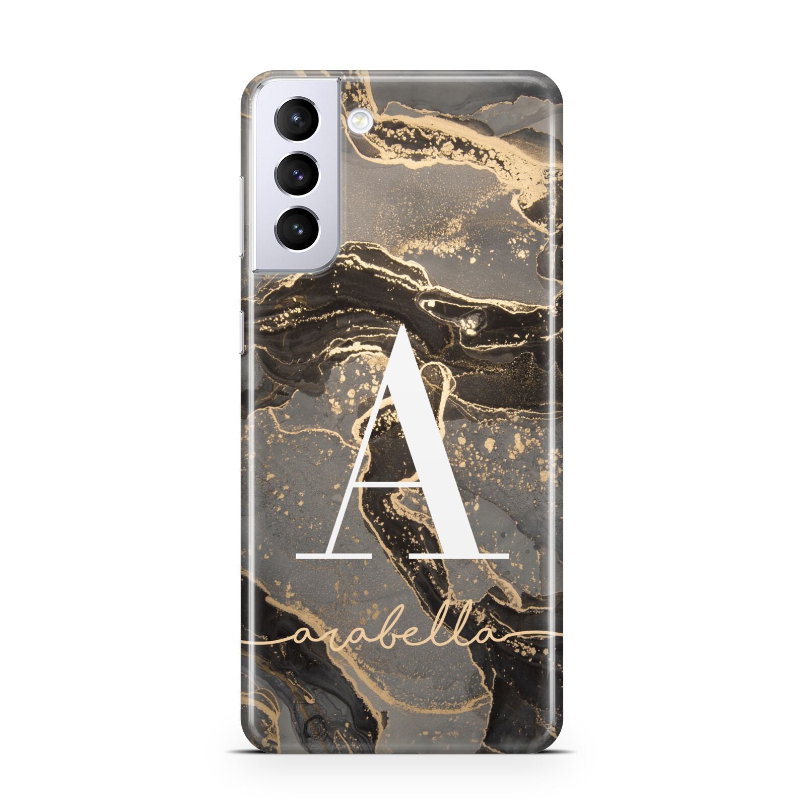 Black and Gold Marble Samsung S21 Plus Phone Case