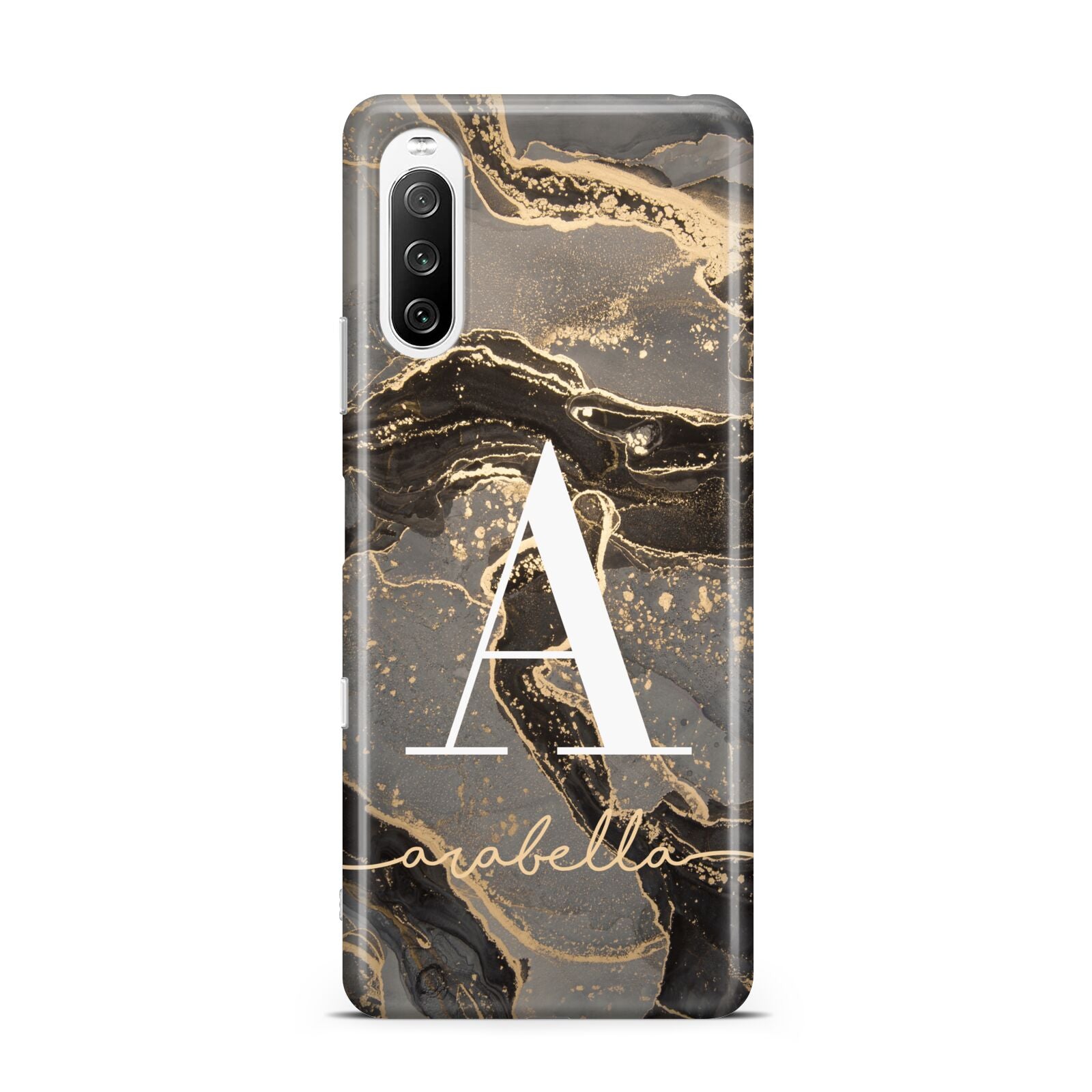 Black and Gold Marble Sony Xperia 10 III Case