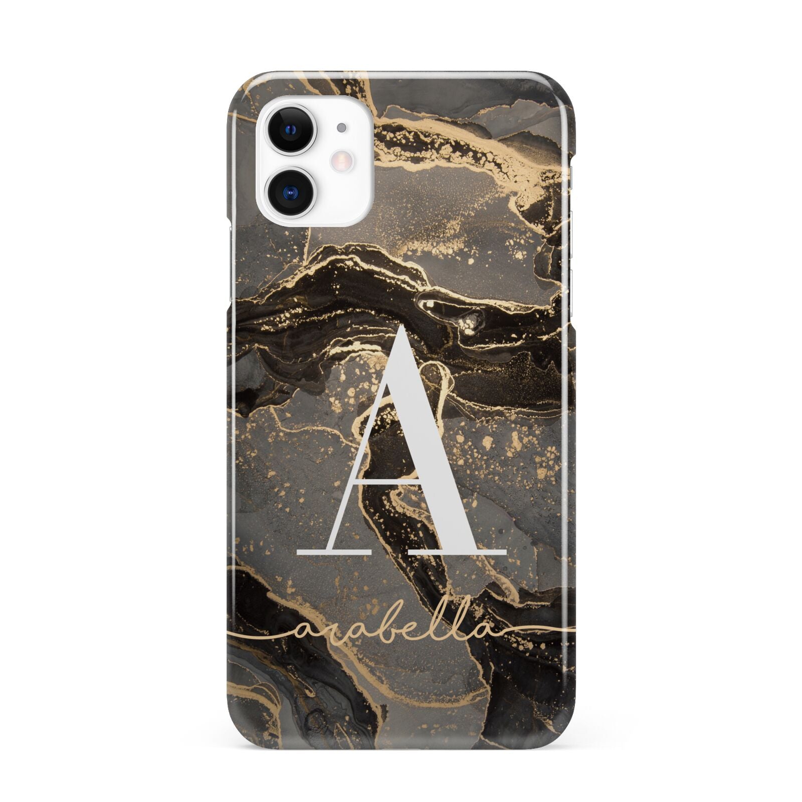 Black and Gold Marble iPhone 11 3D Snap Case