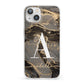 Black and Gold Marble iPhone 13 Clear Bumper Case