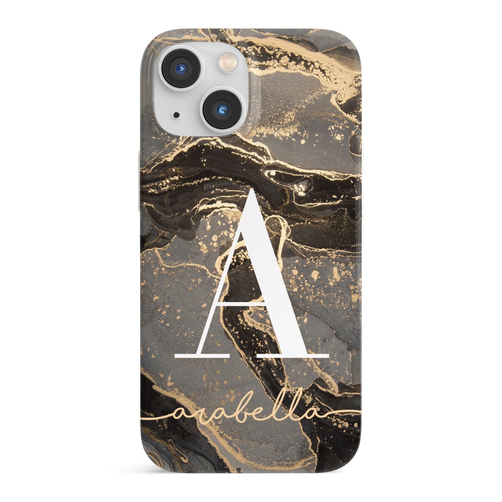 Black and Gold Marble iPhone 13 Mini Full Wrap 3D Snap Case