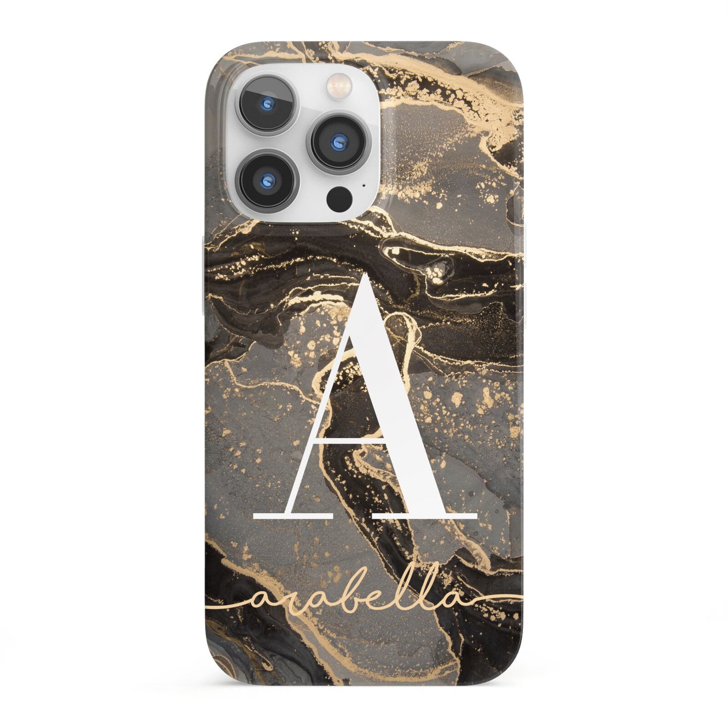 Black and Gold Marble iPhone 13 Pro Full Wrap 3D Snap Case