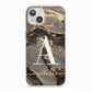Black and Gold Marble iPhone 13 TPU Impact Case with Pink Edges