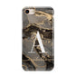 Black and Gold Marble iPhone 8 3D Tough Case on Gold Phone