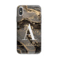 Black and Gold Marble iPhone X Bumper Case on Silver iPhone Alternative Image 1