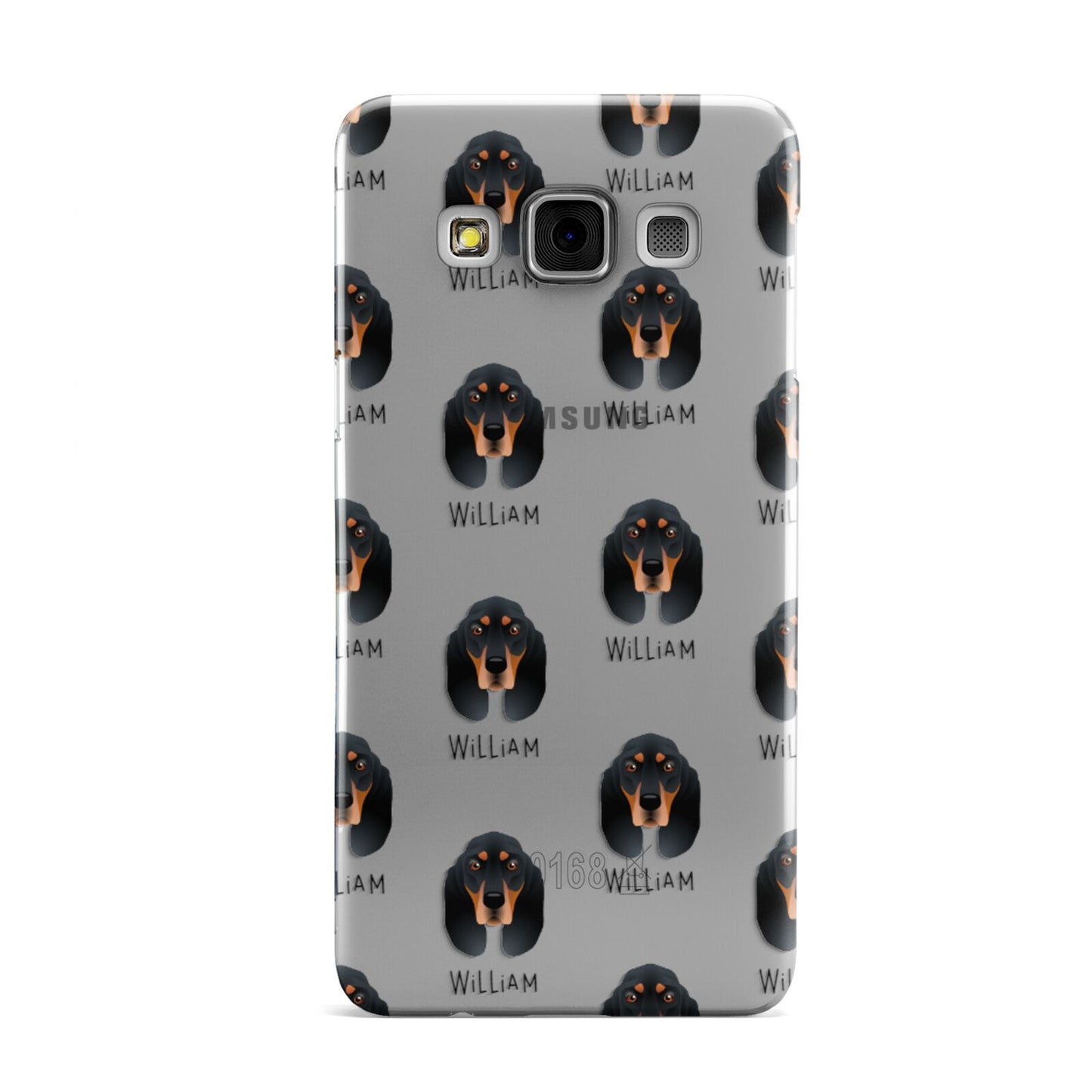 Black and Tan Coonhound Icon with Name Samsung Galaxy A3 Case