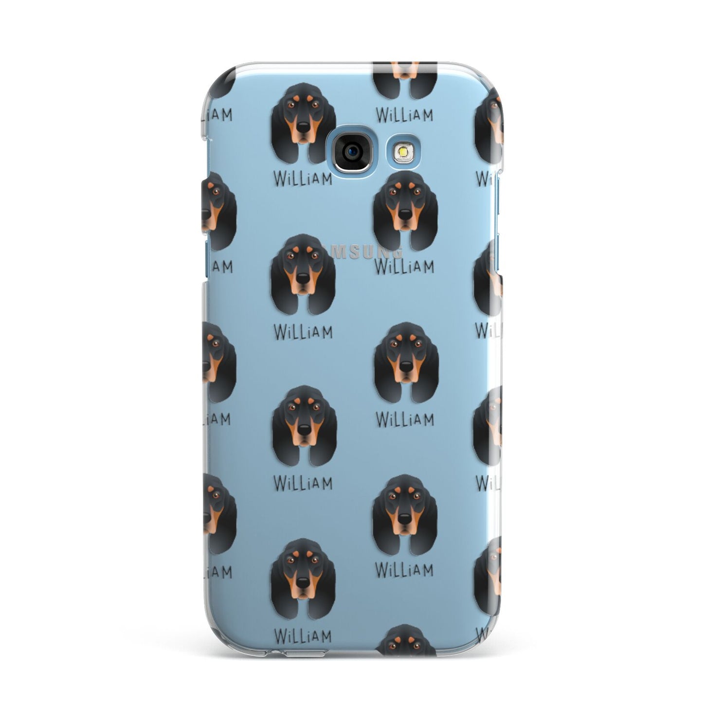 Black and Tan Coonhound Icon with Name Samsung Galaxy A7 2017 Case