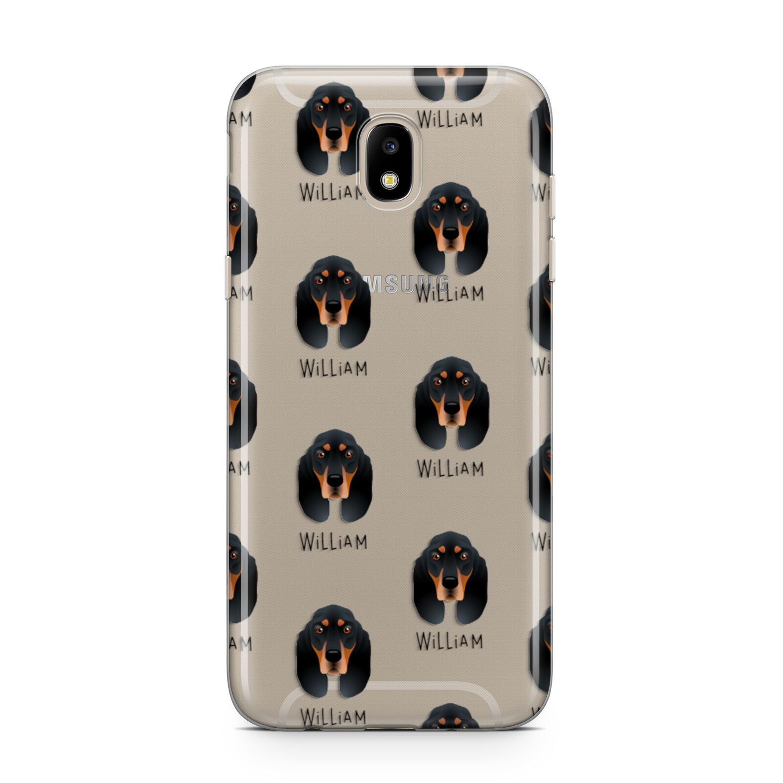 Black and Tan Coonhound Icon with Name Samsung J5 2017 Case