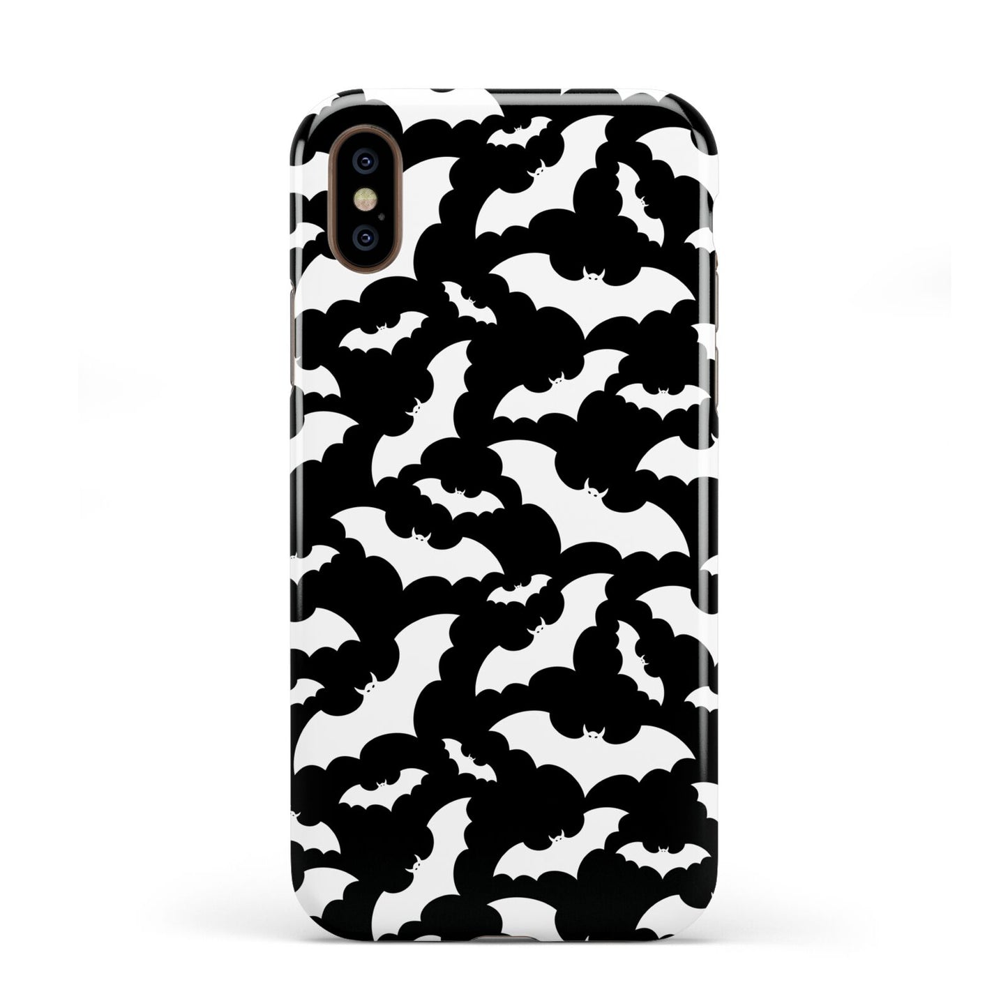 Black and White Bats Apple iPhone XS 3D Tough