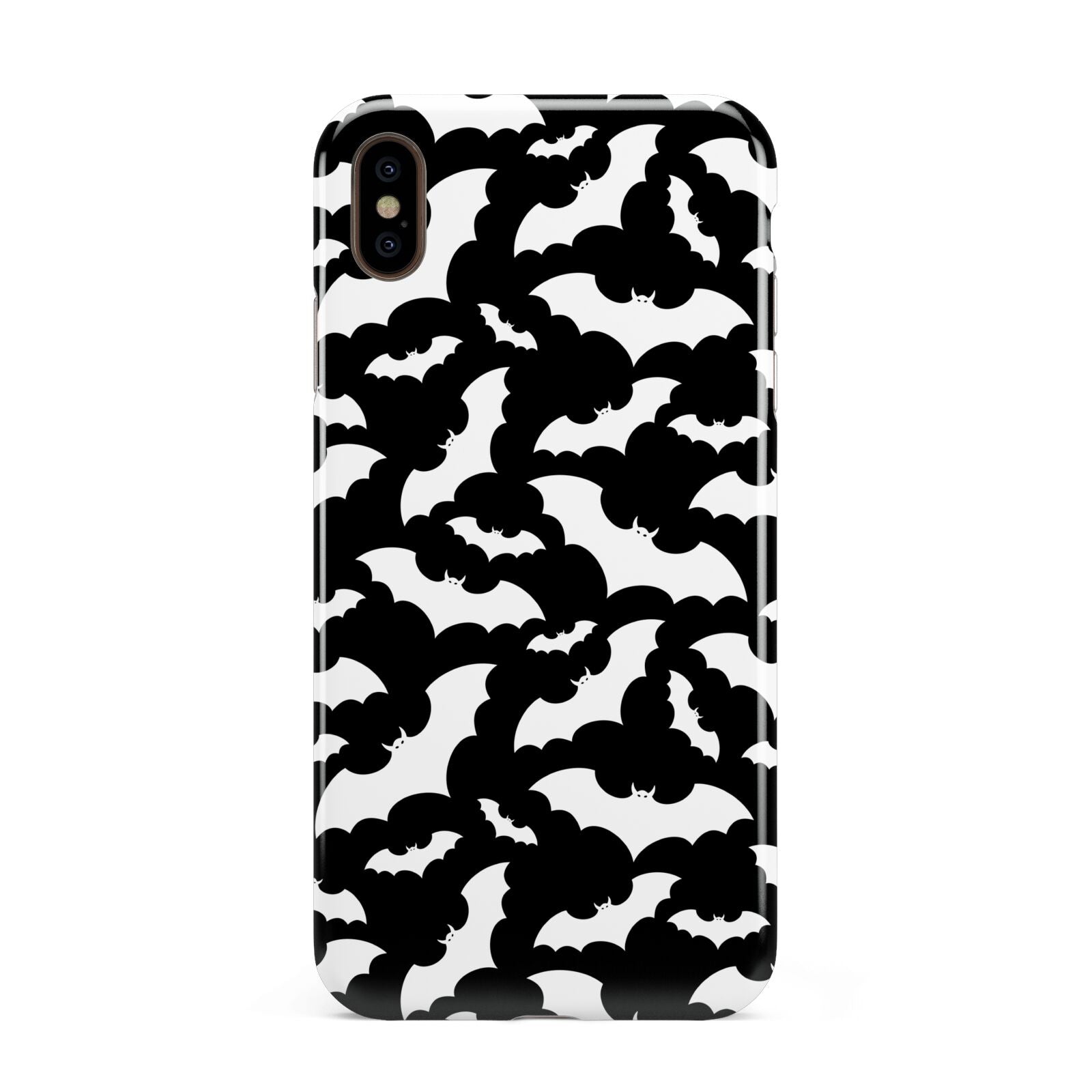 Black and White Bats Apple iPhone Xs Max 3D Tough Case