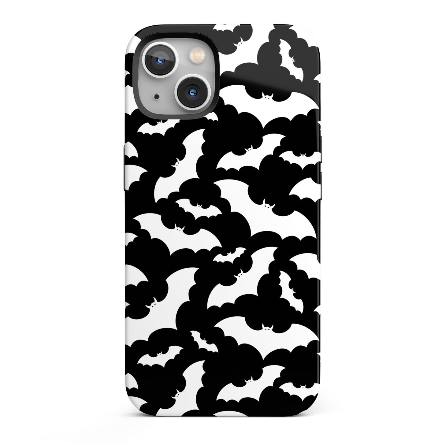 Black and White Bats iPhone 13 Full Wrap 3D Tough Case