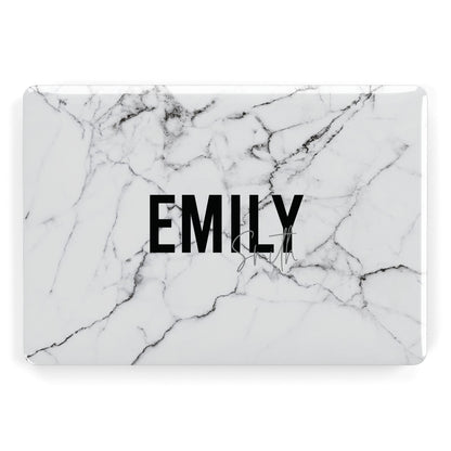 Black and White Personalised Marble Block Text Apple MacBook Case