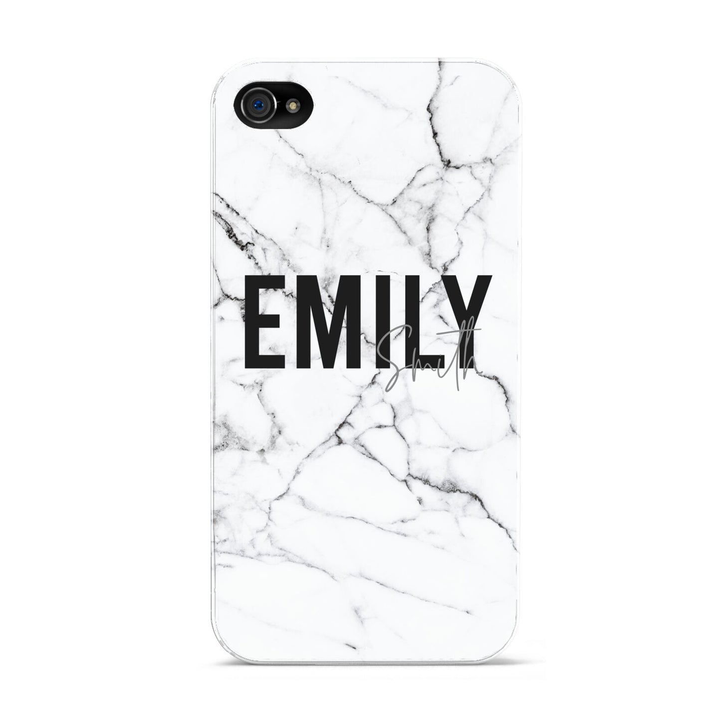 Black and White Personalised Marble Block Text Apple iPhone 4s Case