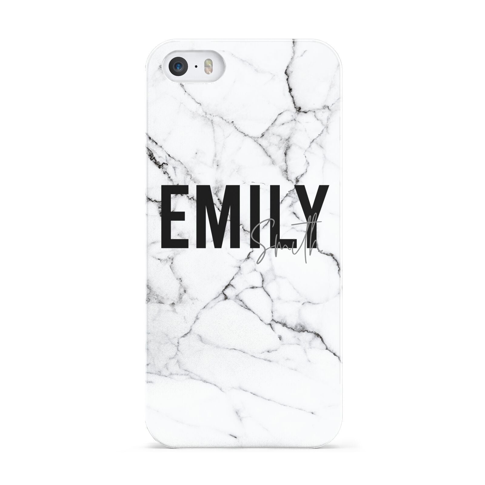 Black and White Personalised Marble Block Text Apple iPhone 5 Case