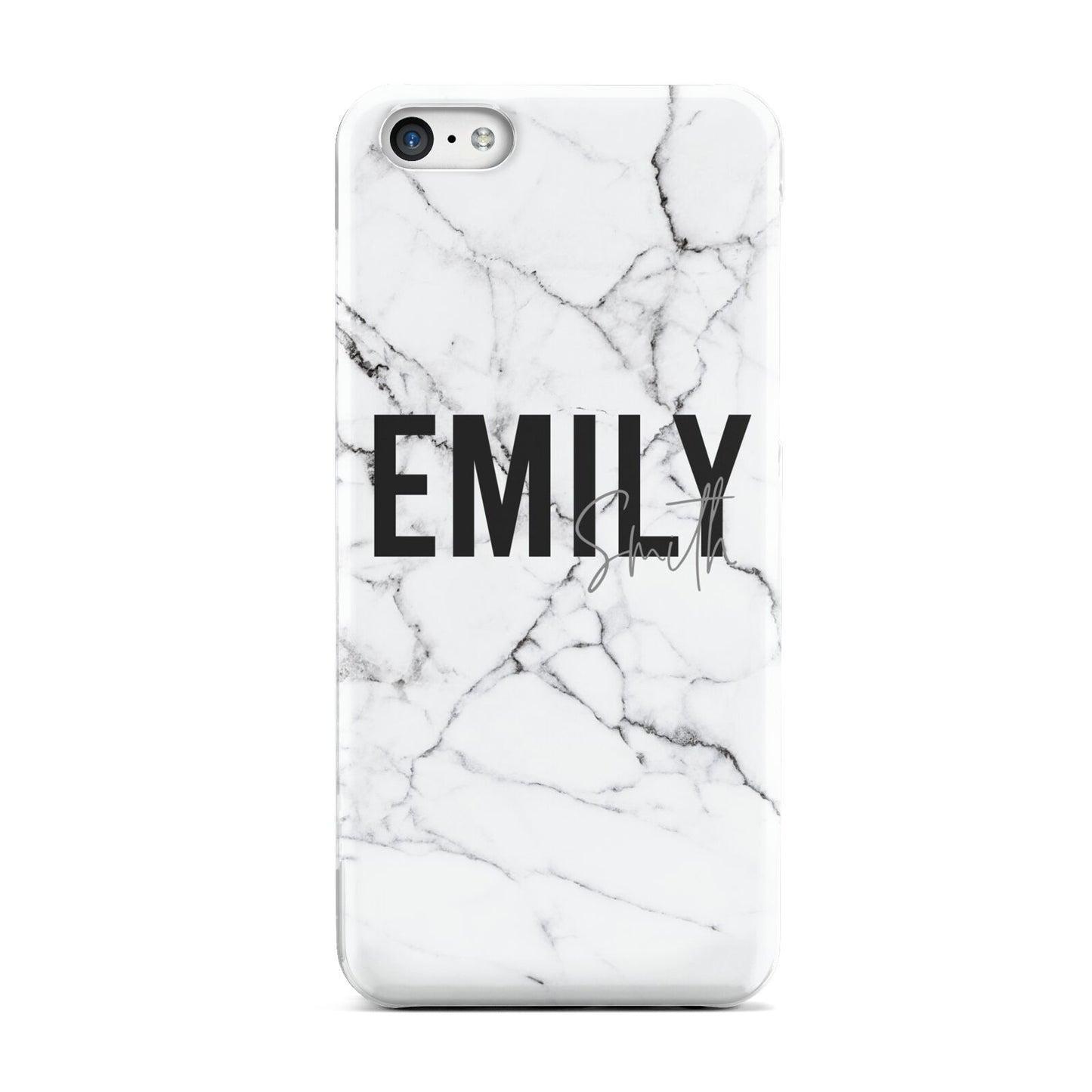 Black and White Personalised Marble Block Text Apple iPhone 5c Case