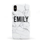 Black and White Personalised Marble Block Text Apple iPhone XS 3D Tough