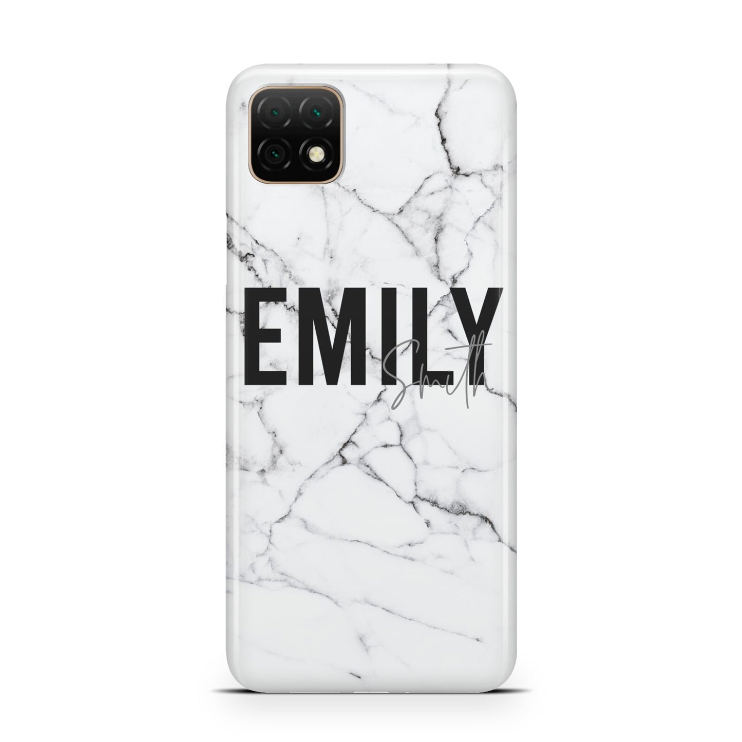 Black and White Personalised Marble Block Text Huawei Enjoy 20 Phone Case