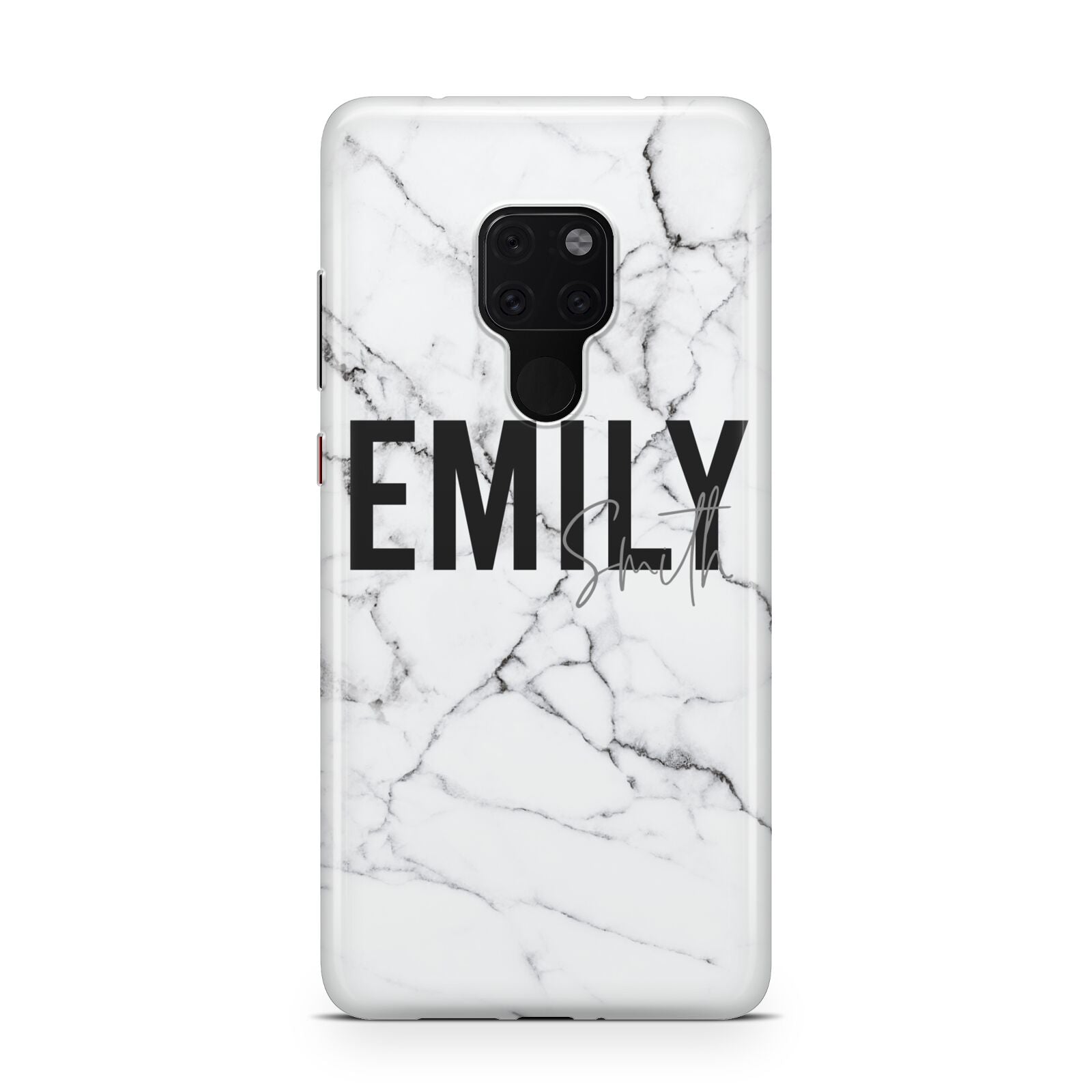 Black and White Personalised Marble Block Text Huawei Mate 20 Phone Case