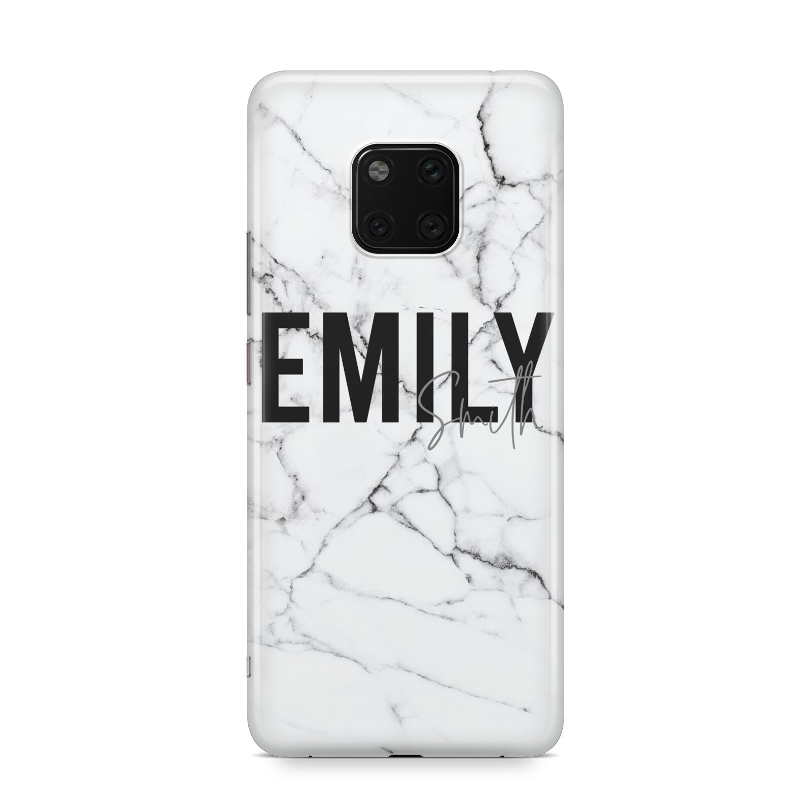 Black and White Personalised Marble Block Text Huawei Mate 20 Pro Phone Case