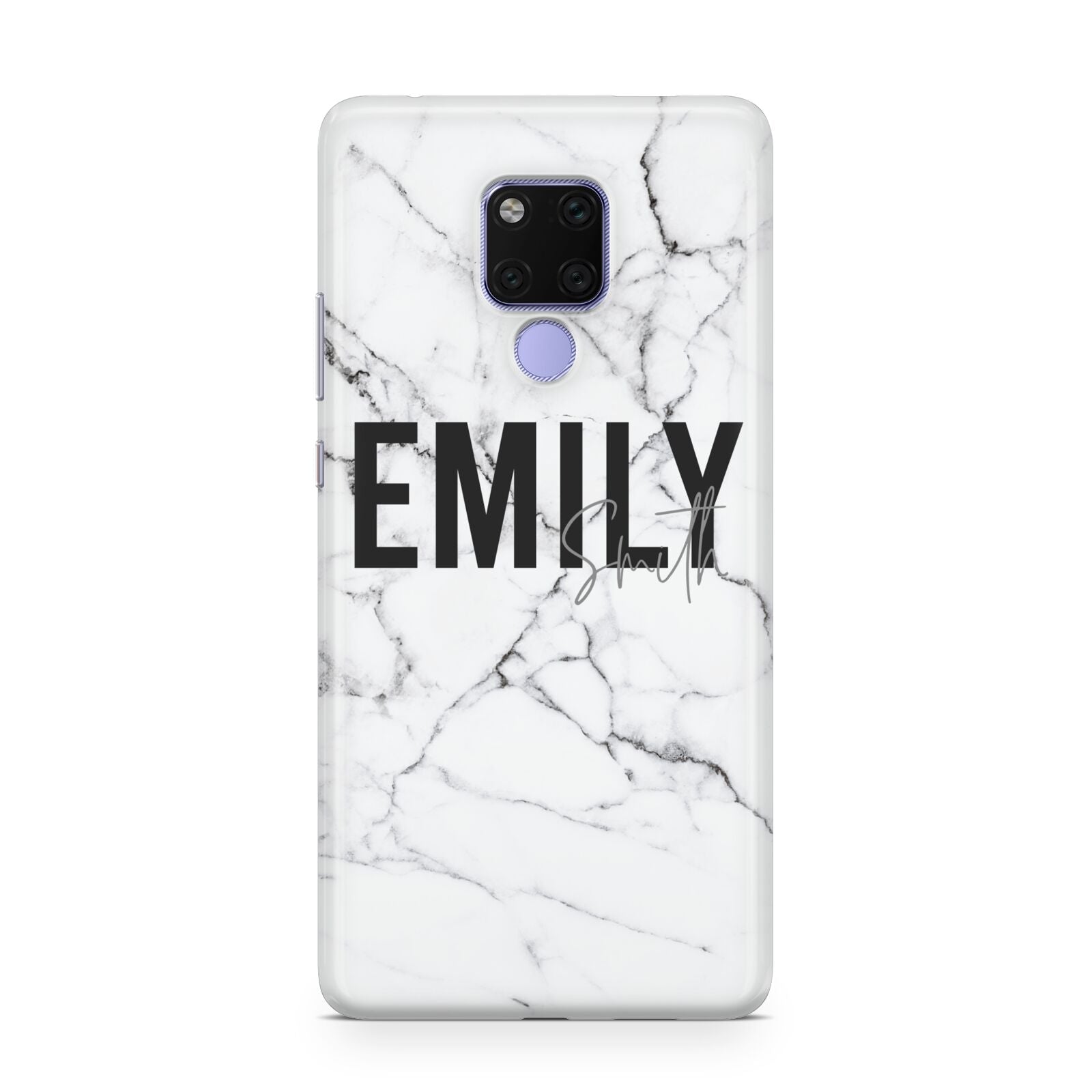 Black and White Personalised Marble Block Text Huawei Mate 20X Phone Case