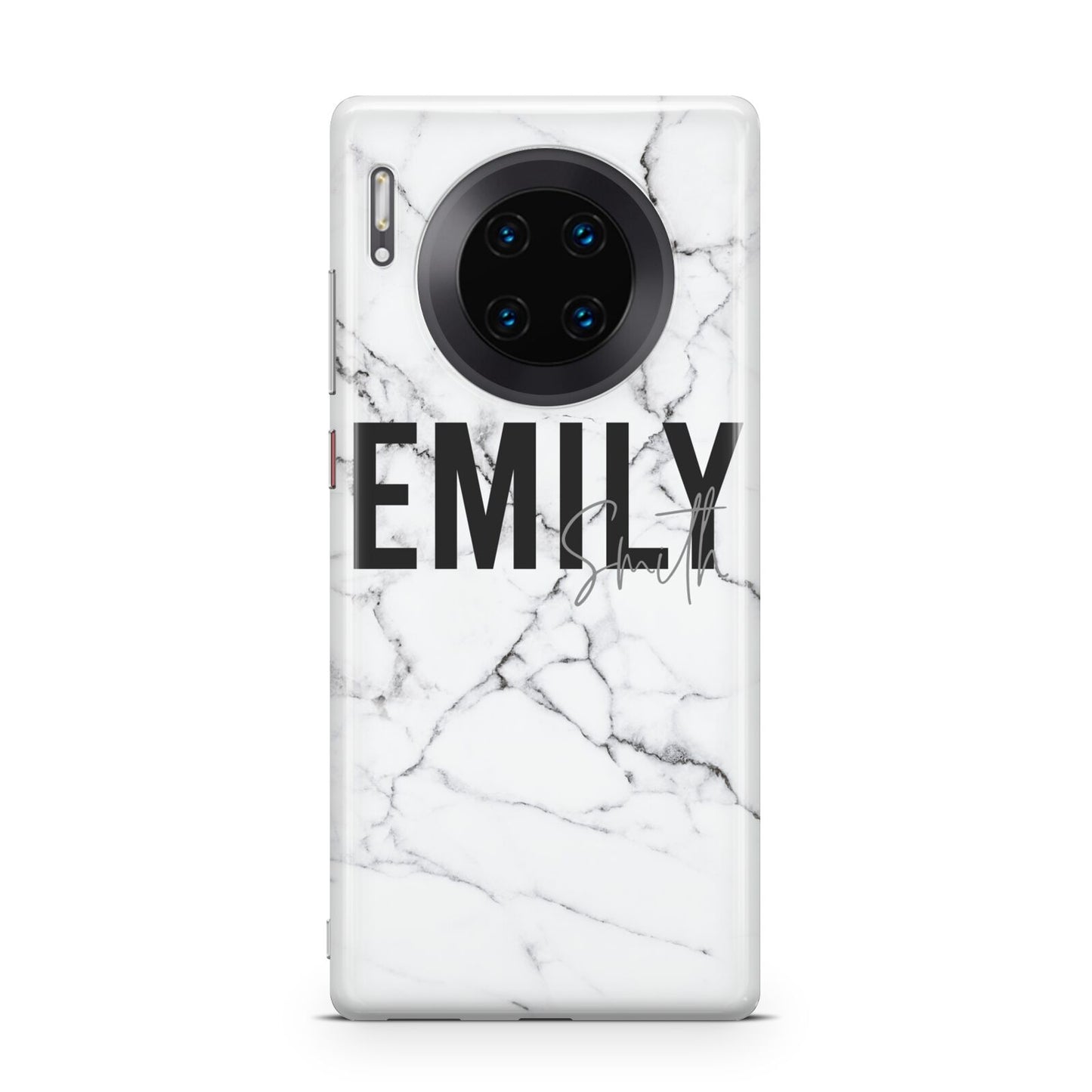 Black and White Personalised Marble Block Text Huawei Mate 30 Pro Phone Case