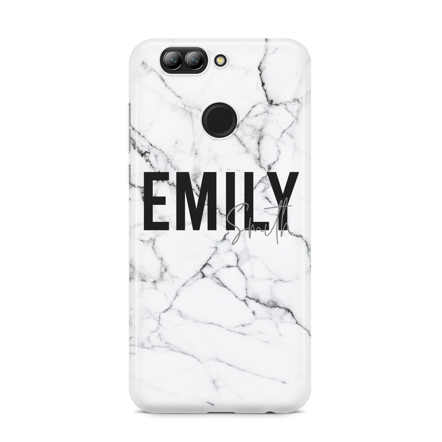 Black and White Personalised Marble Block Text Huawei Nova 2s Phone Case