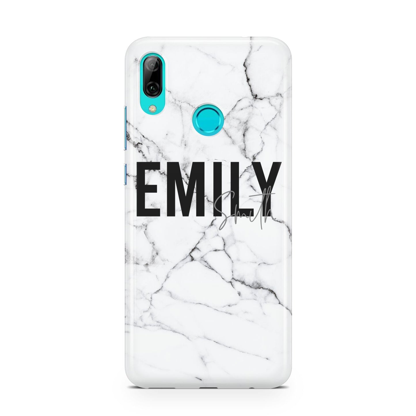 Black and White Personalised Marble Block Text Huawei P Smart 2019 Case