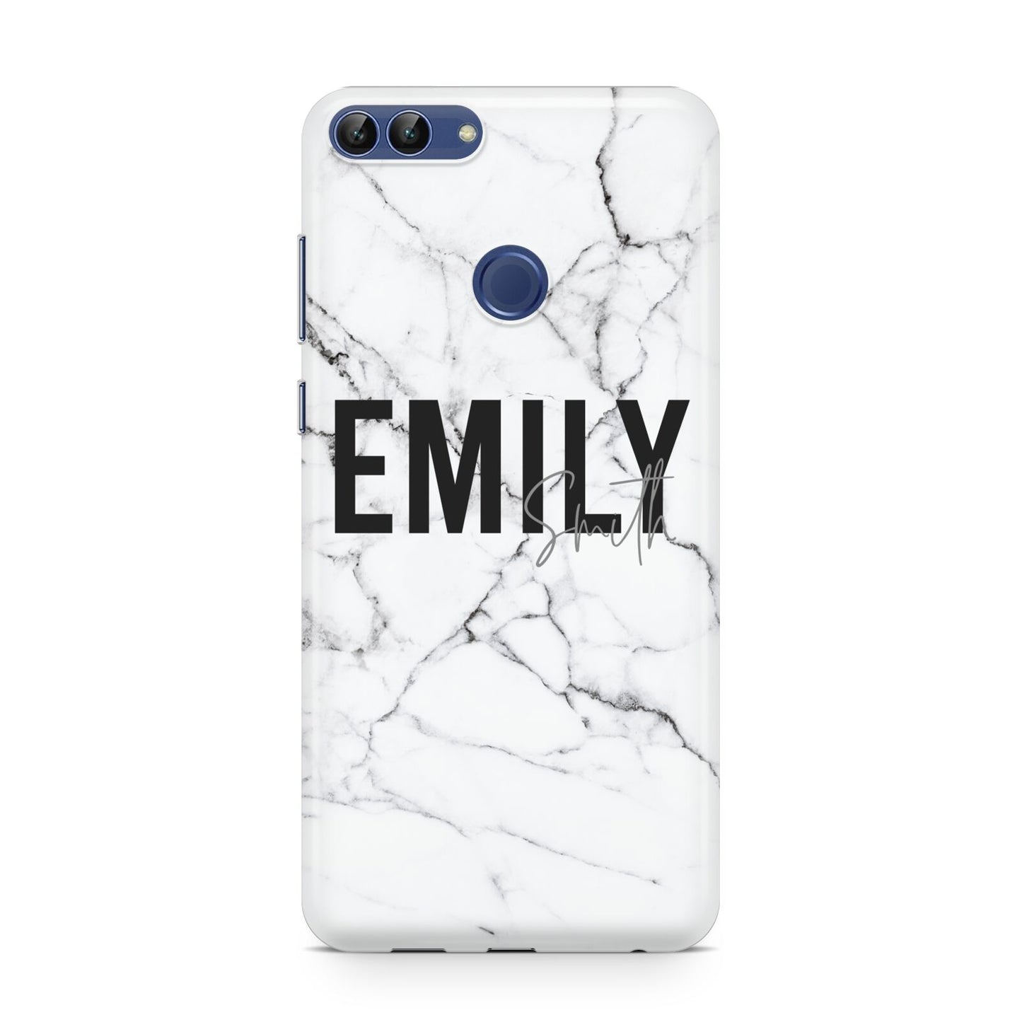 Black and White Personalised Marble Block Text Huawei P Smart Case