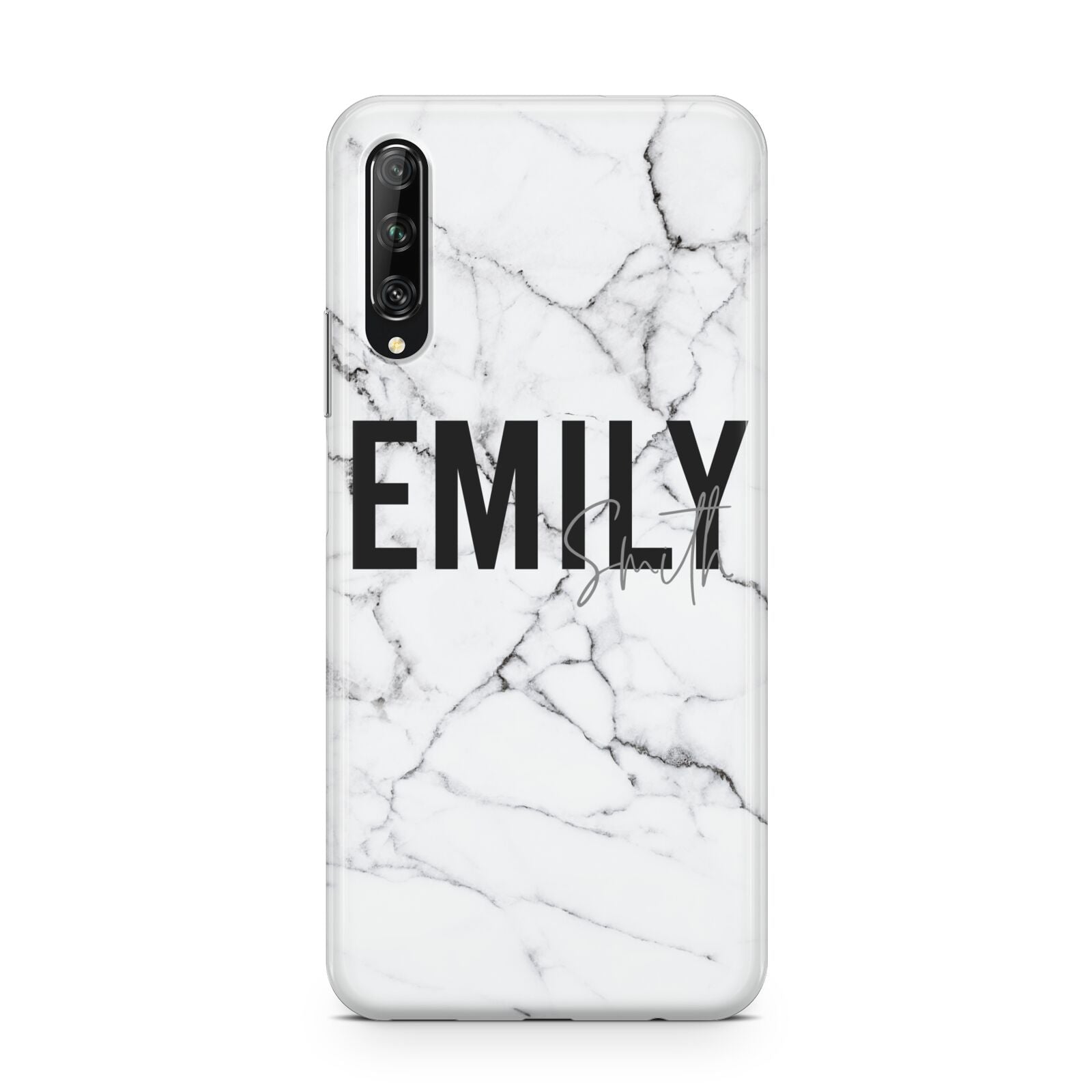 Black and White Personalised Marble Block Text Huawei P Smart Pro 2019