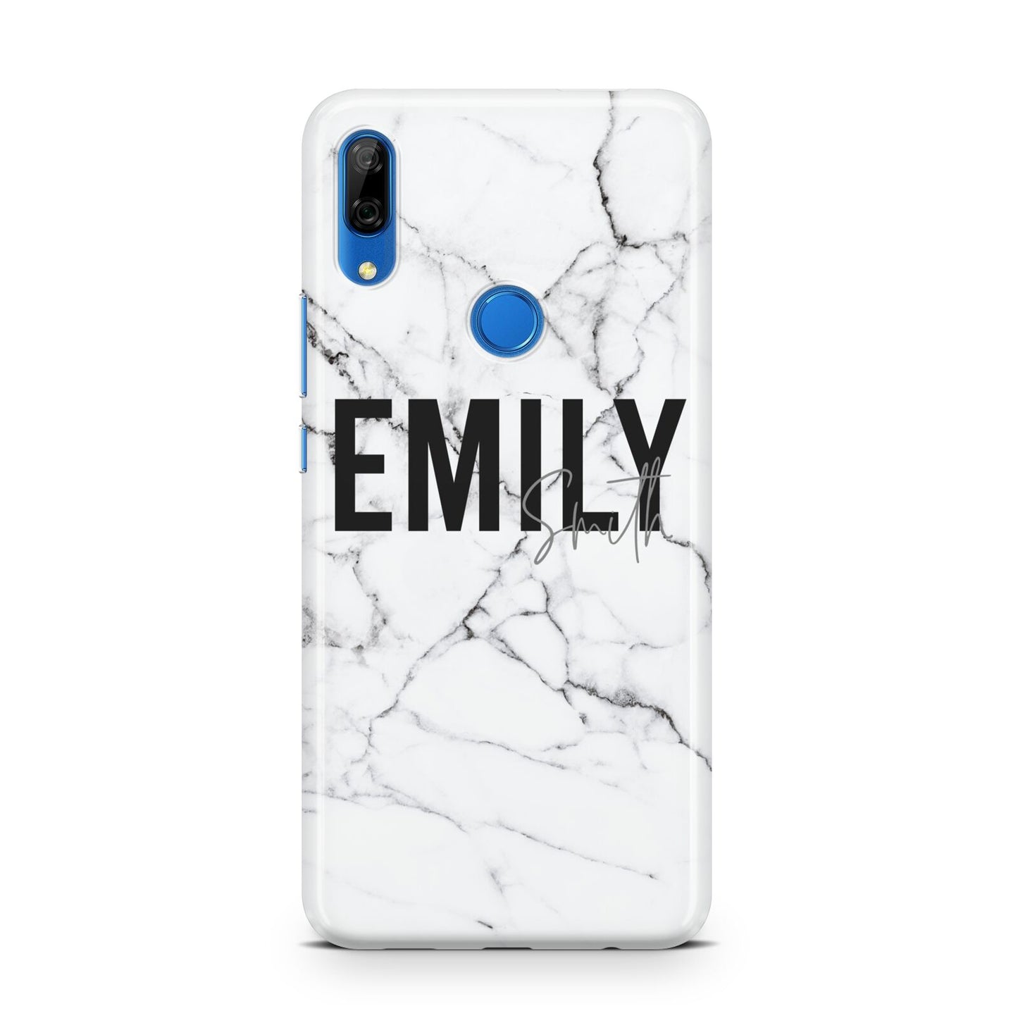 Black and White Personalised Marble Block Text Huawei P Smart Z