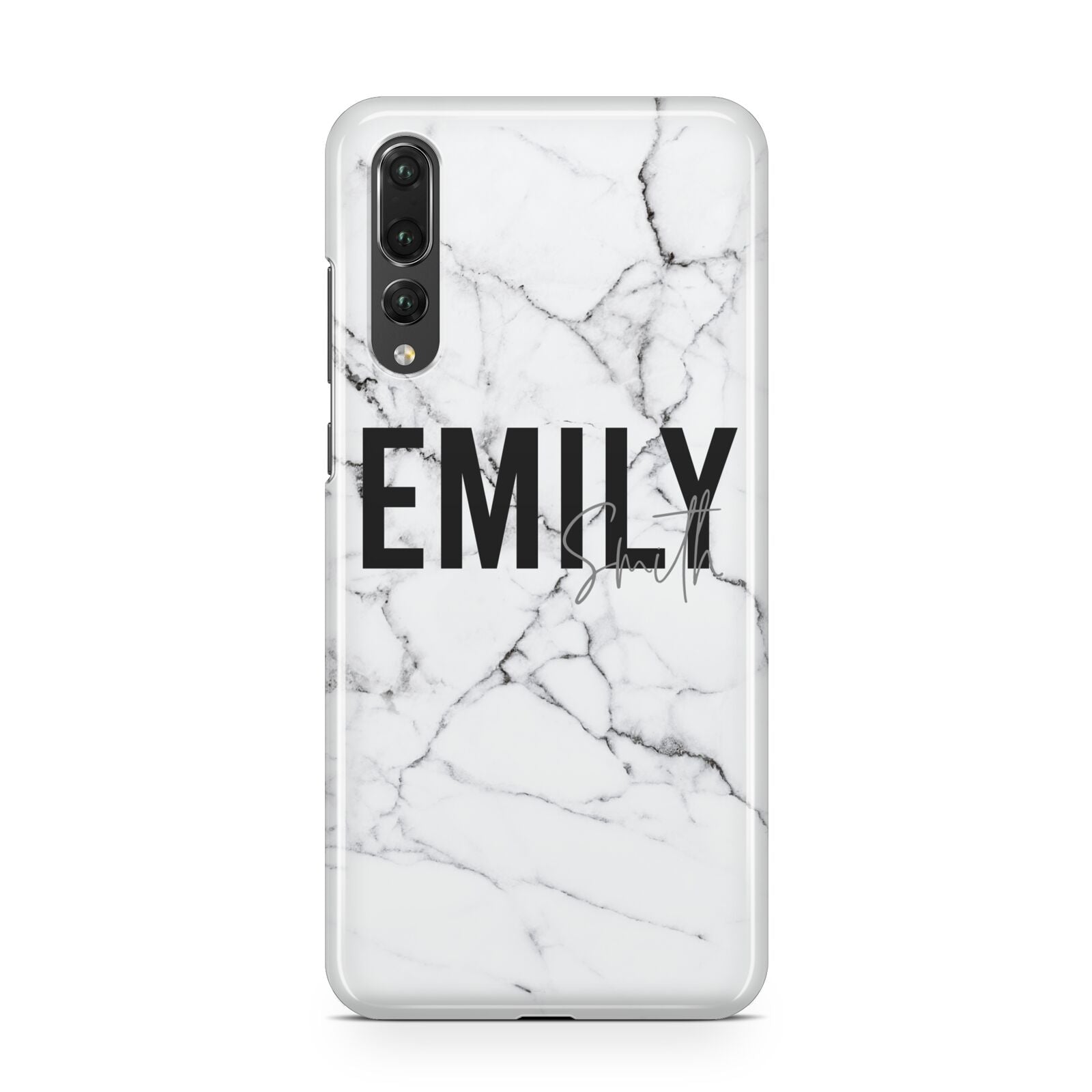 Black and White Personalised Marble Block Text Huawei P20 Pro Phone Case