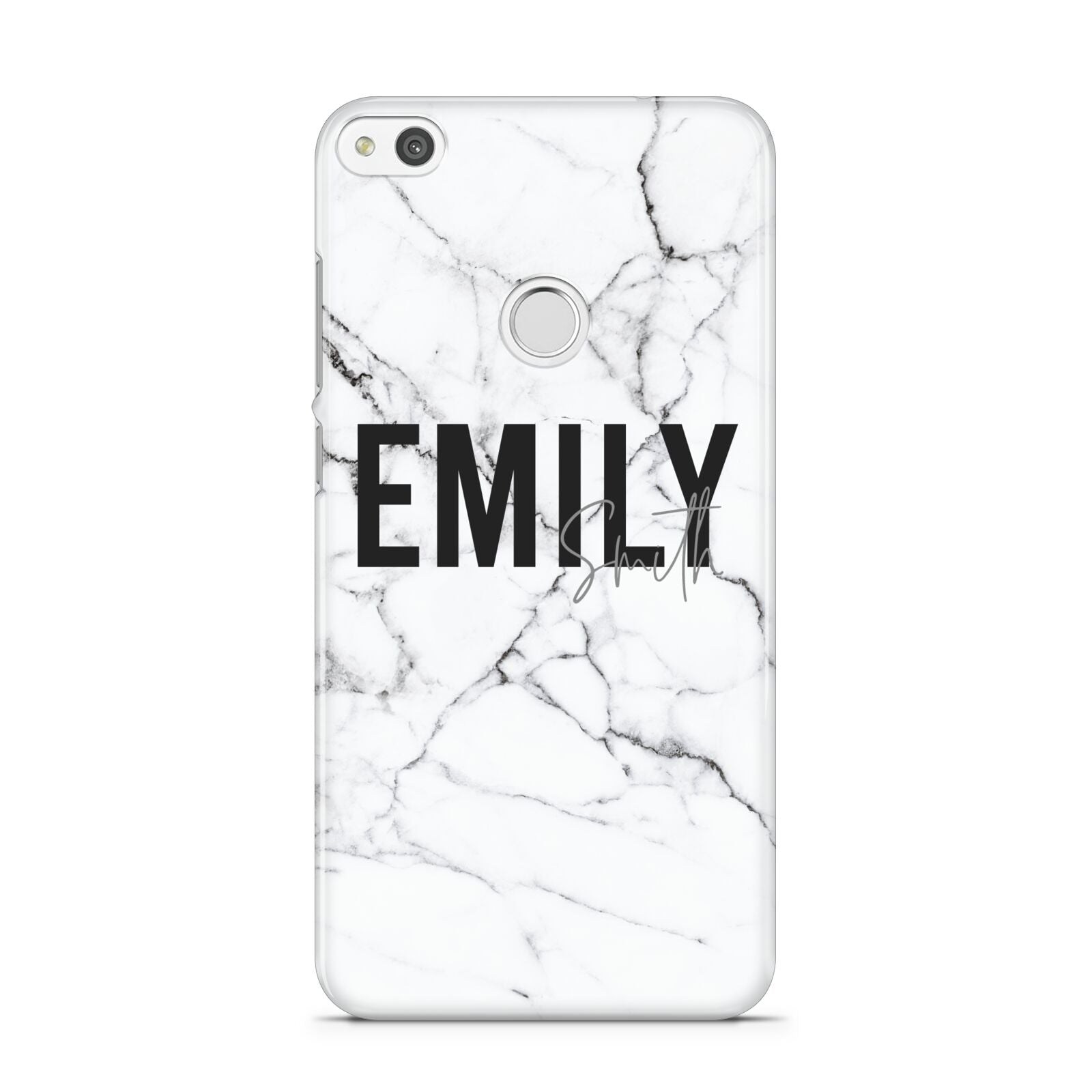 Black and White Personalised Marble Block Text Huawei P8 Lite Case