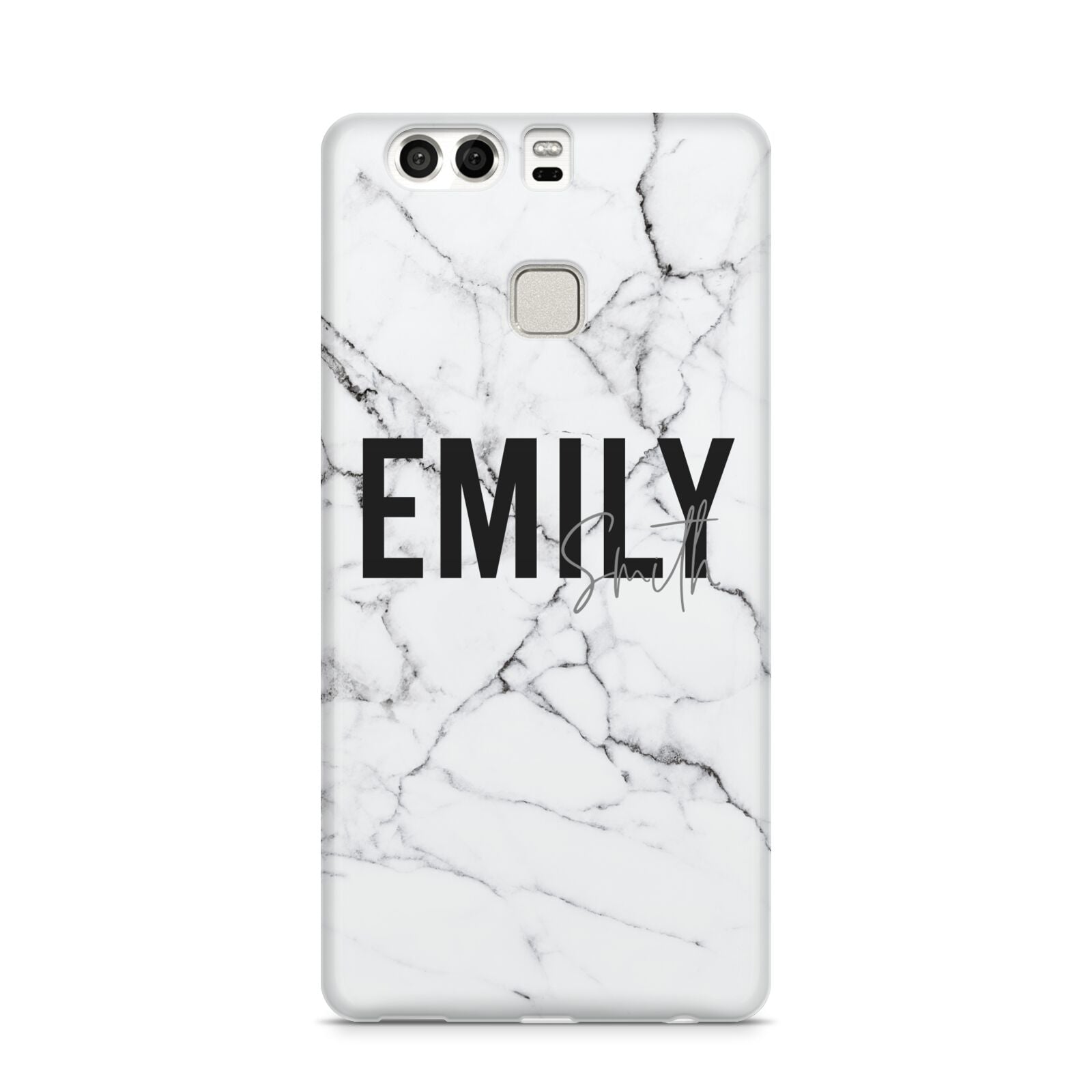 Black and White Personalised Marble Block Text Huawei P9 Case