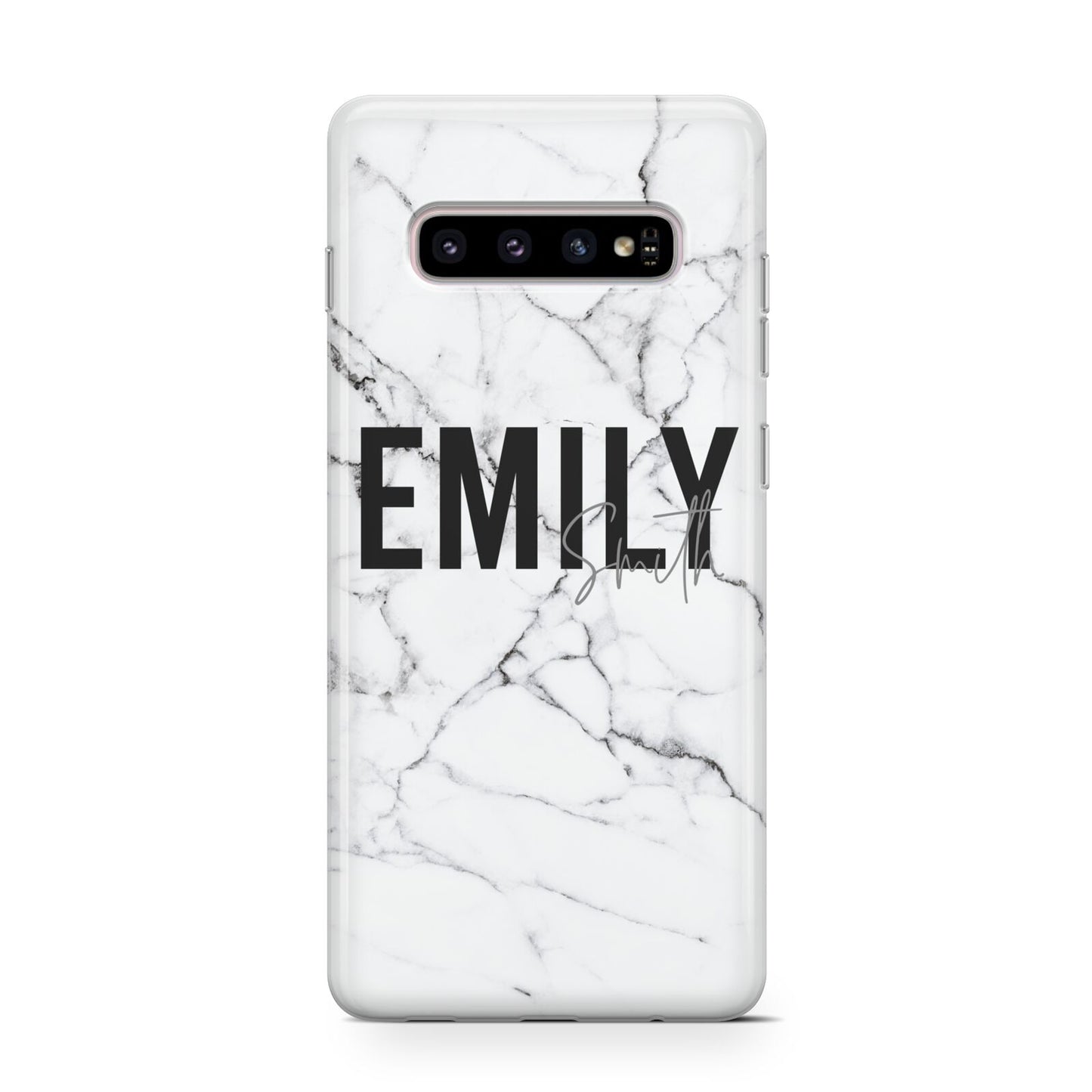 Black and White Personalised Marble Block Text Protective Samsung Galaxy Case