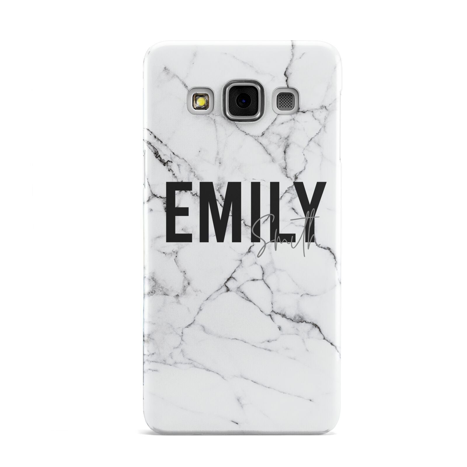 Black and White Personalised Marble Block Text Samsung Galaxy A3 Case