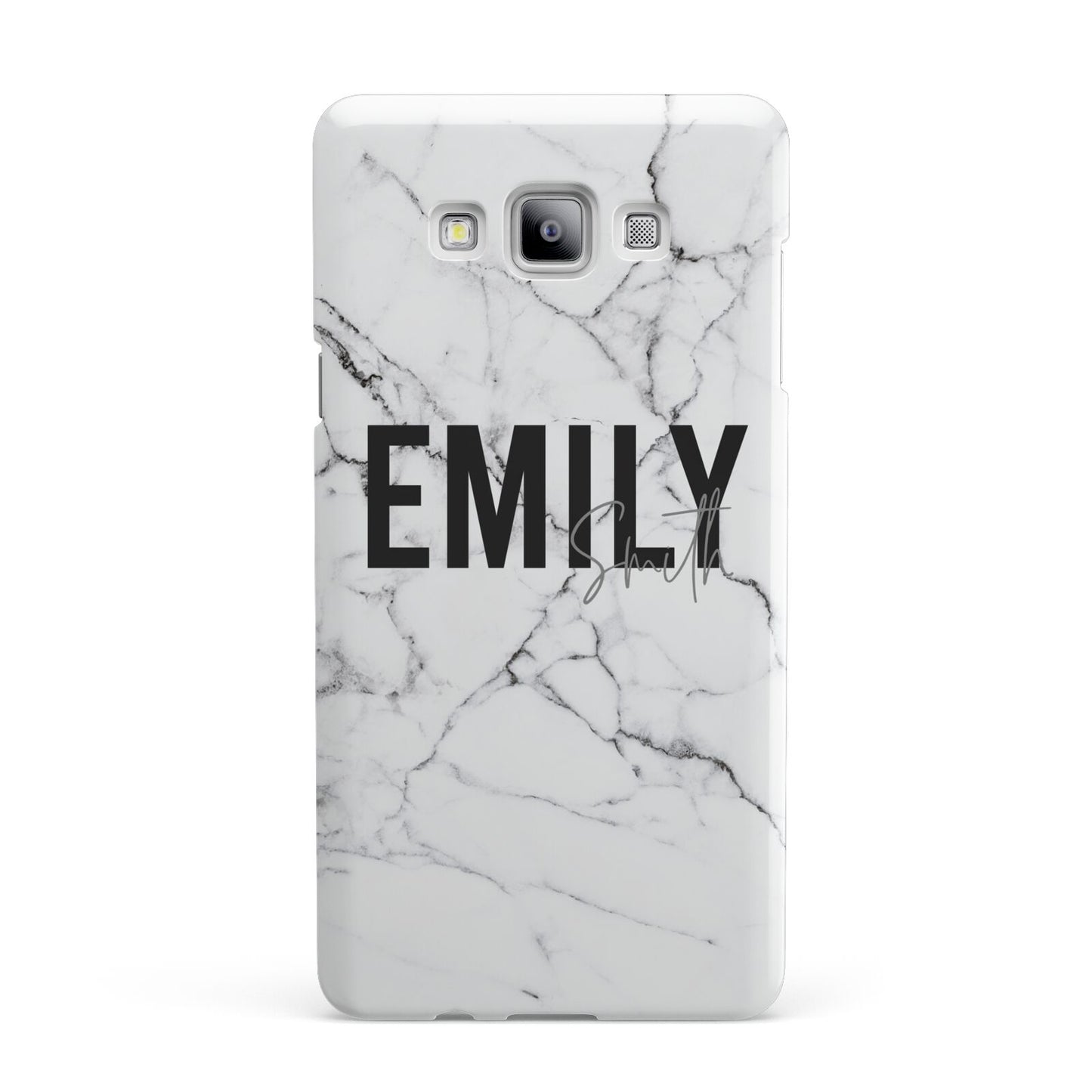 Black and White Personalised Marble Block Text Samsung Galaxy A7 2015 Case