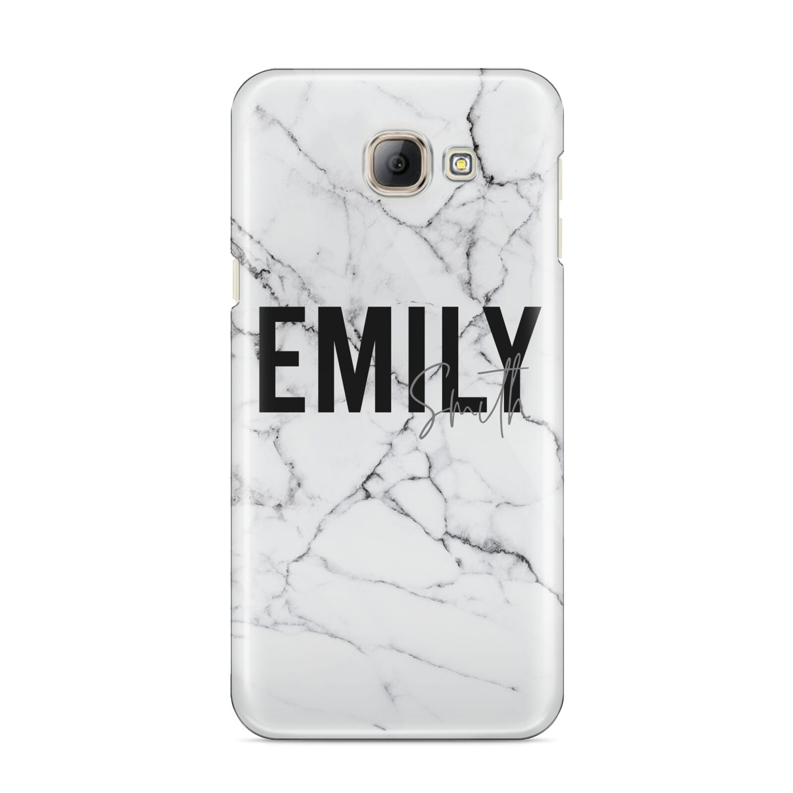 Black and White Personalised Marble Block Text Samsung Galaxy A8 2016 Case