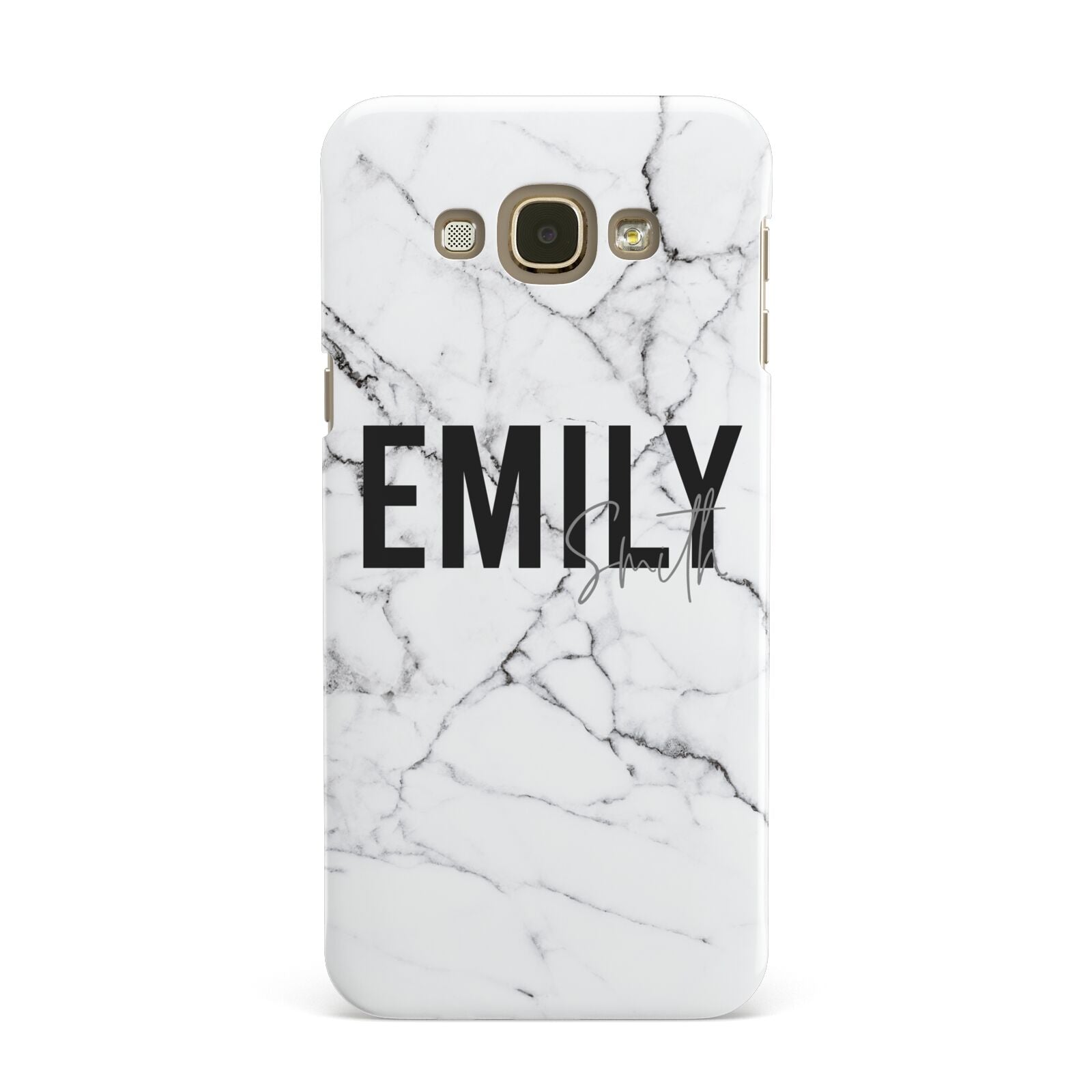 Black and White Personalised Marble Block Text Samsung Galaxy A8 Case