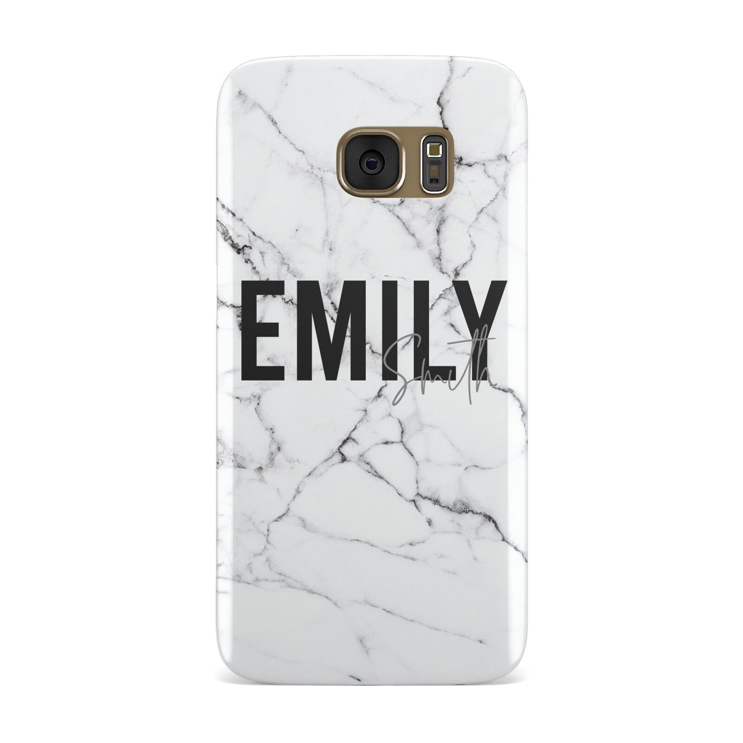 Black and White Personalised Marble Block Text Samsung Galaxy Case