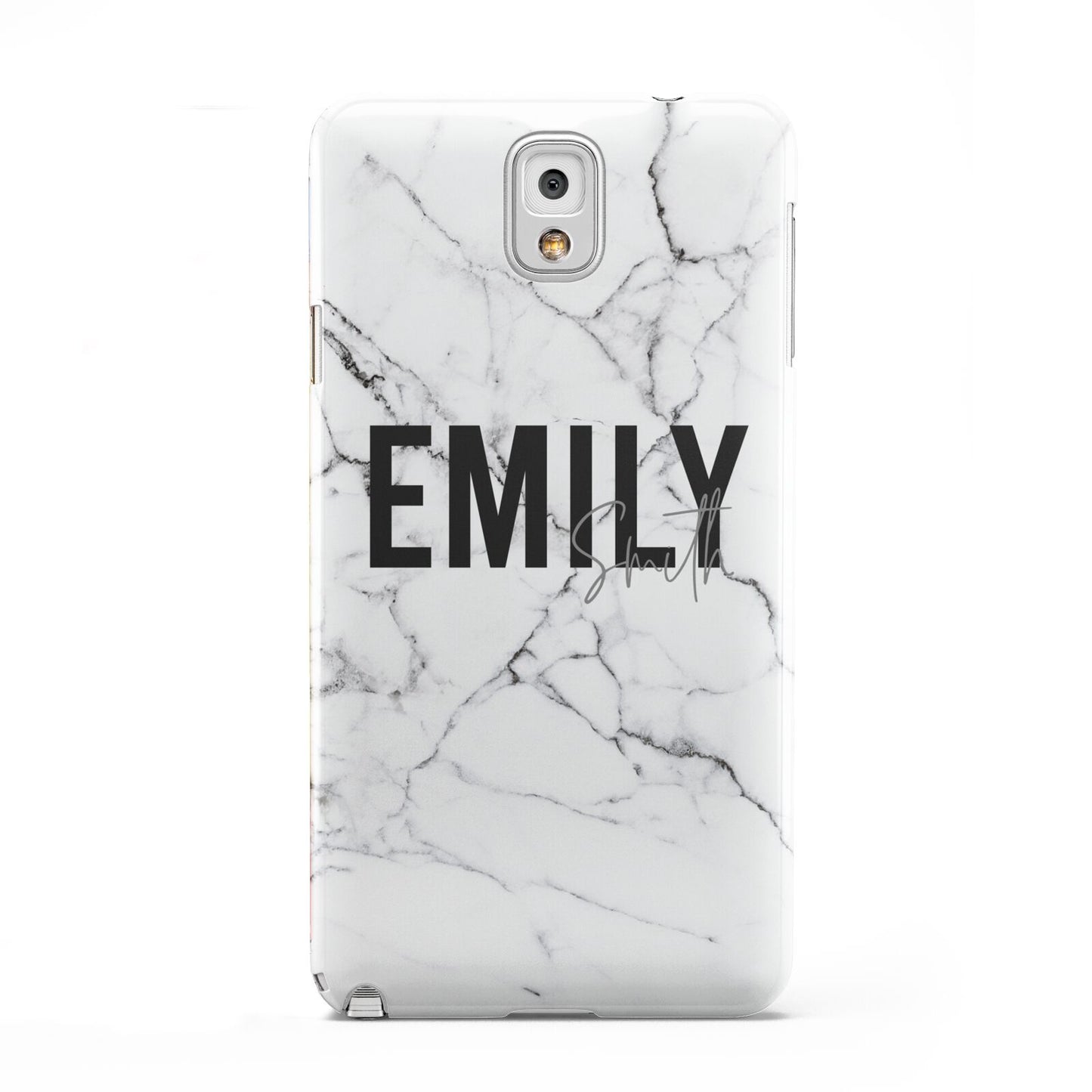 Black and White Personalised Marble Block Text Samsung Galaxy Note 3 Case