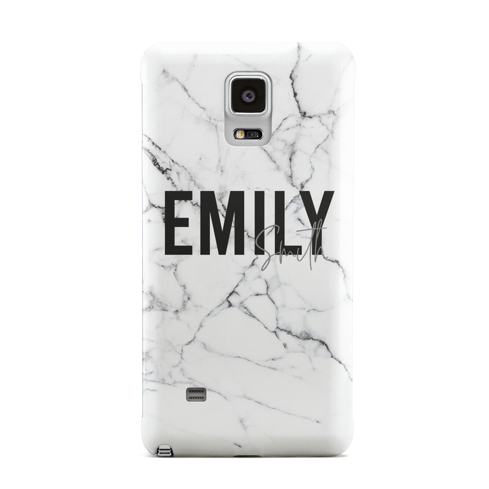 Black and White Personalised Marble Block Text Samsung Galaxy Note 4 Case