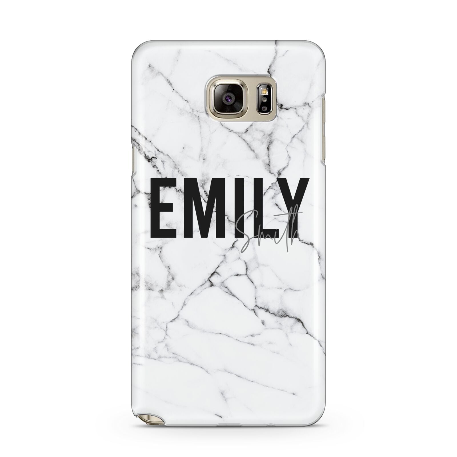 Black and White Personalised Marble Block Text Samsung Galaxy Note 5 Case