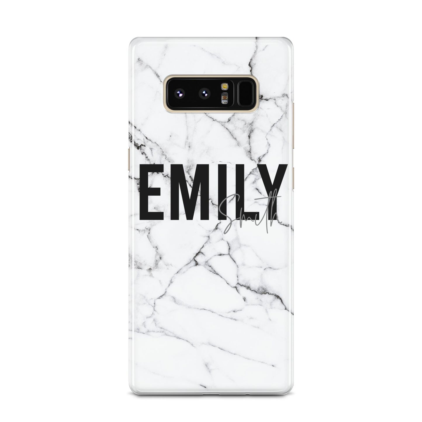 Black and White Personalised Marble Block Text Samsung Galaxy Note 8 Case