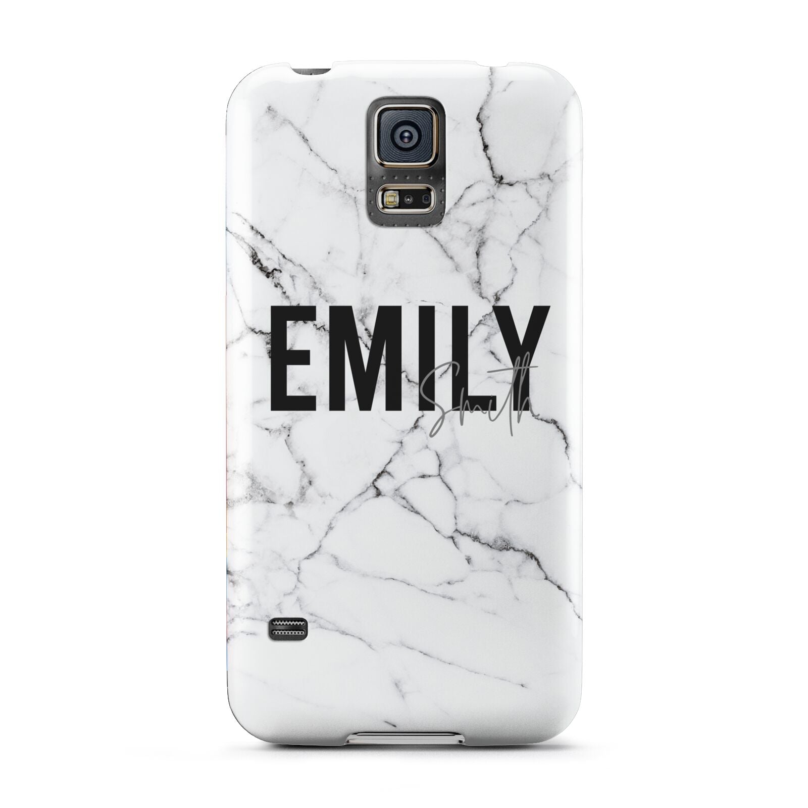 Black and White Personalised Marble Block Text Samsung Galaxy S5 Case