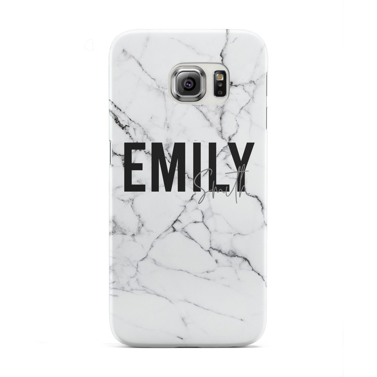 Black and White Personalised Marble Block Text Samsung Galaxy S6 Edge Case