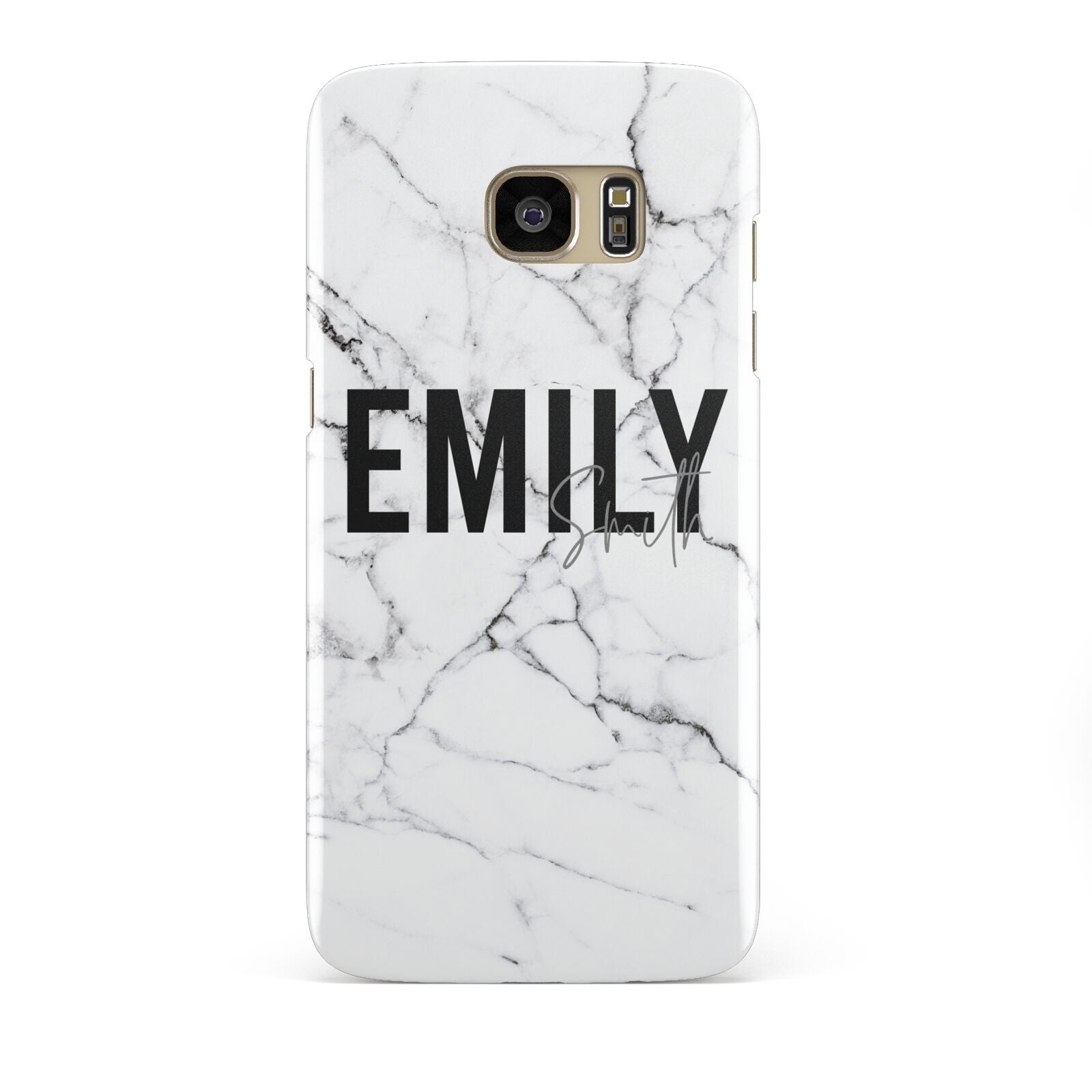 Black and White Personalised Marble Block Text Samsung Galaxy S7 Edge Case