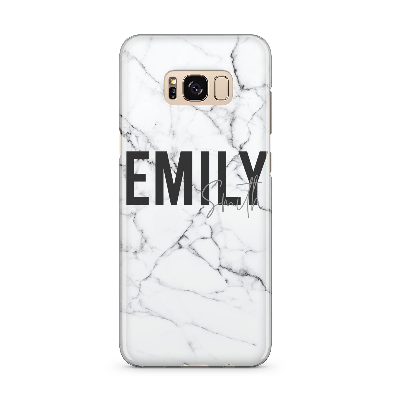 Black and White Personalised Marble Block Text Samsung Galaxy S8 Plus Case