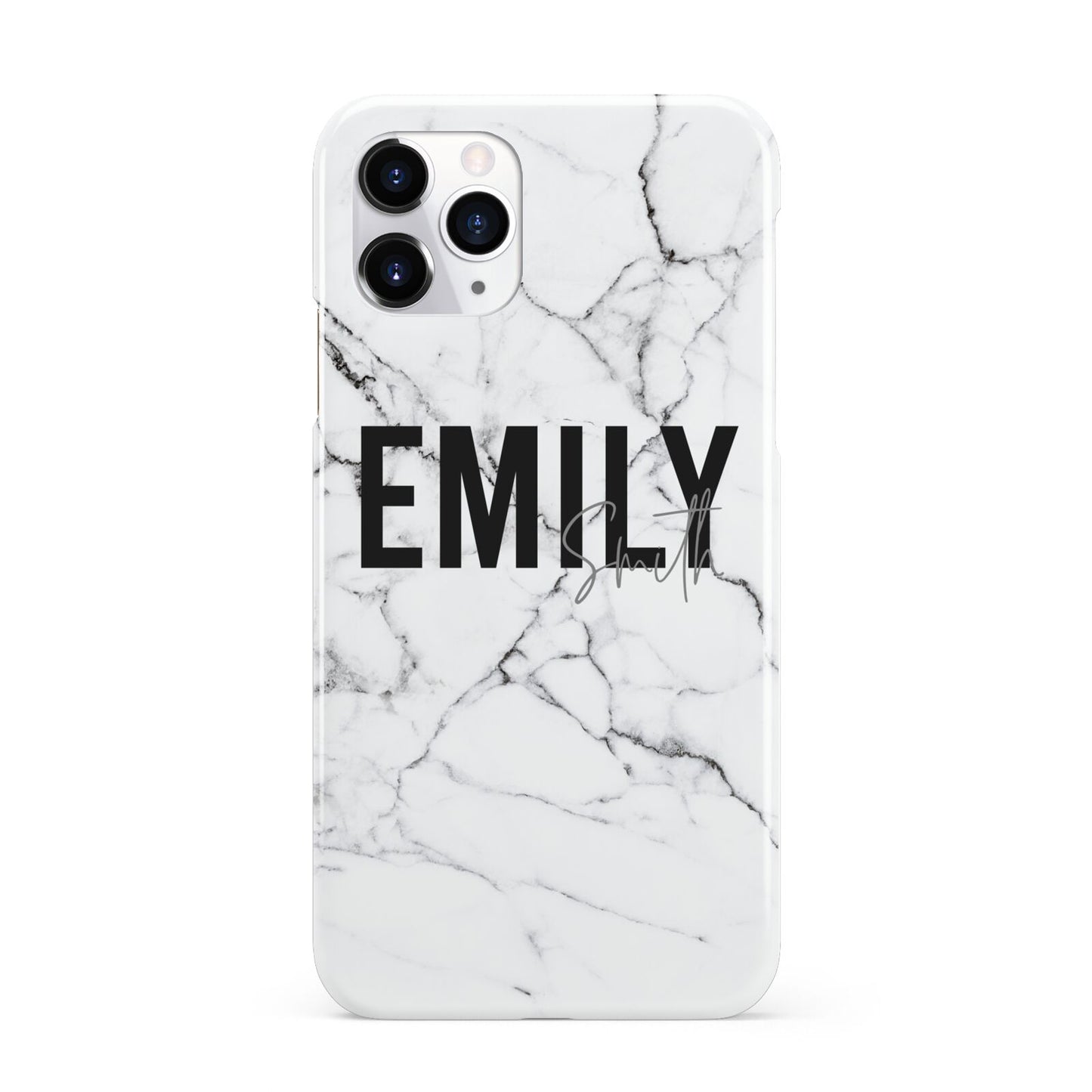 Black and White Personalised Marble Block Text iPhone 11 Pro 3D Snap Case