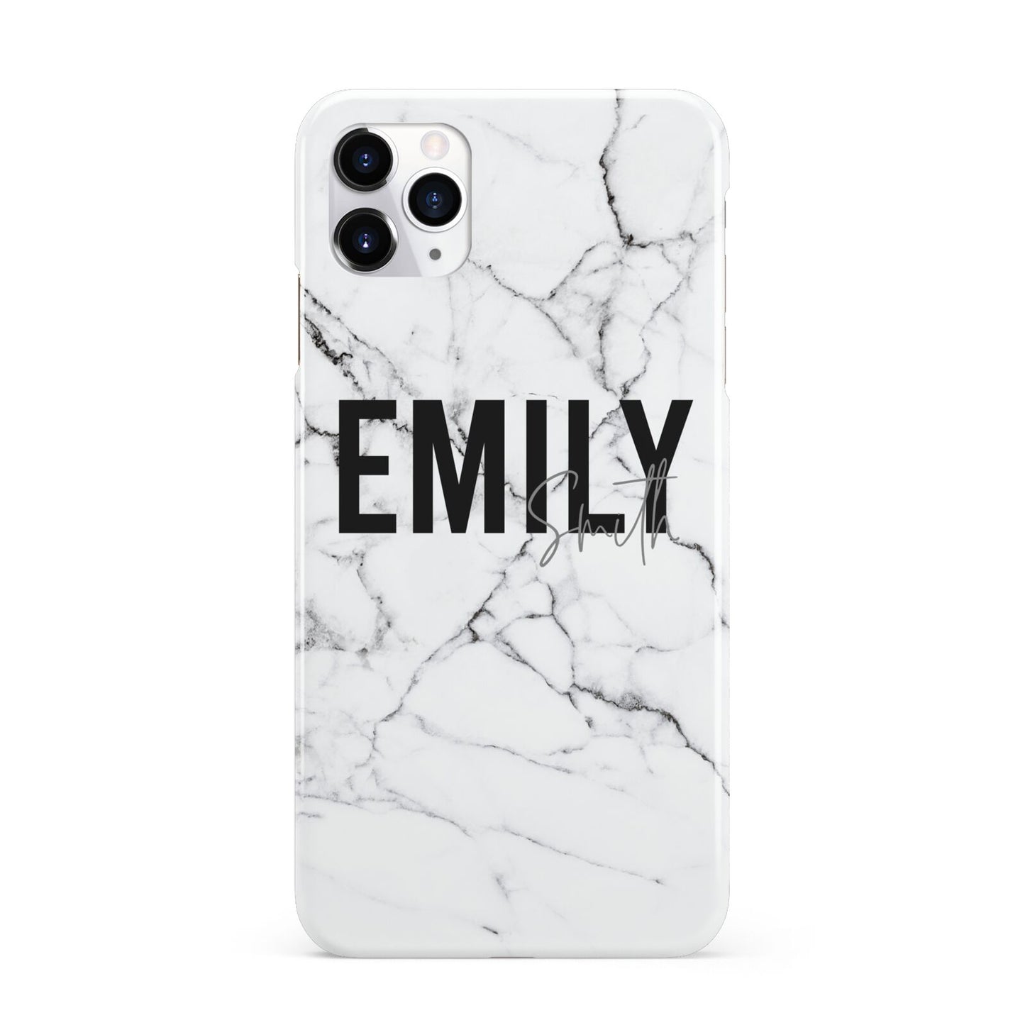 Black and White Personalised Marble Block Text iPhone 11 Pro Max 3D Snap Case