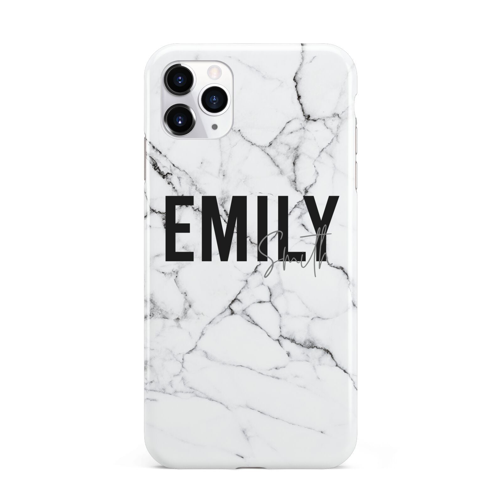 Black and White Personalised Marble Block Text iPhone 11 Pro Max 3D Tough Case